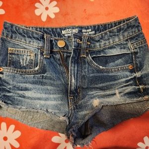Mossimo Supply high rise denim shorts, size 1, medium wash